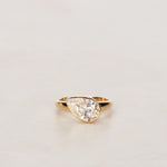 14K Yellow Gold Lab-Grown Offset Pear Diamond, Size US 4