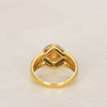 18K Yellow Gold Citrine and Diamond Ring, Size US 7.25
