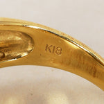 18K Yellow Gold Citrine and Diamond Ring, Size US 7.25