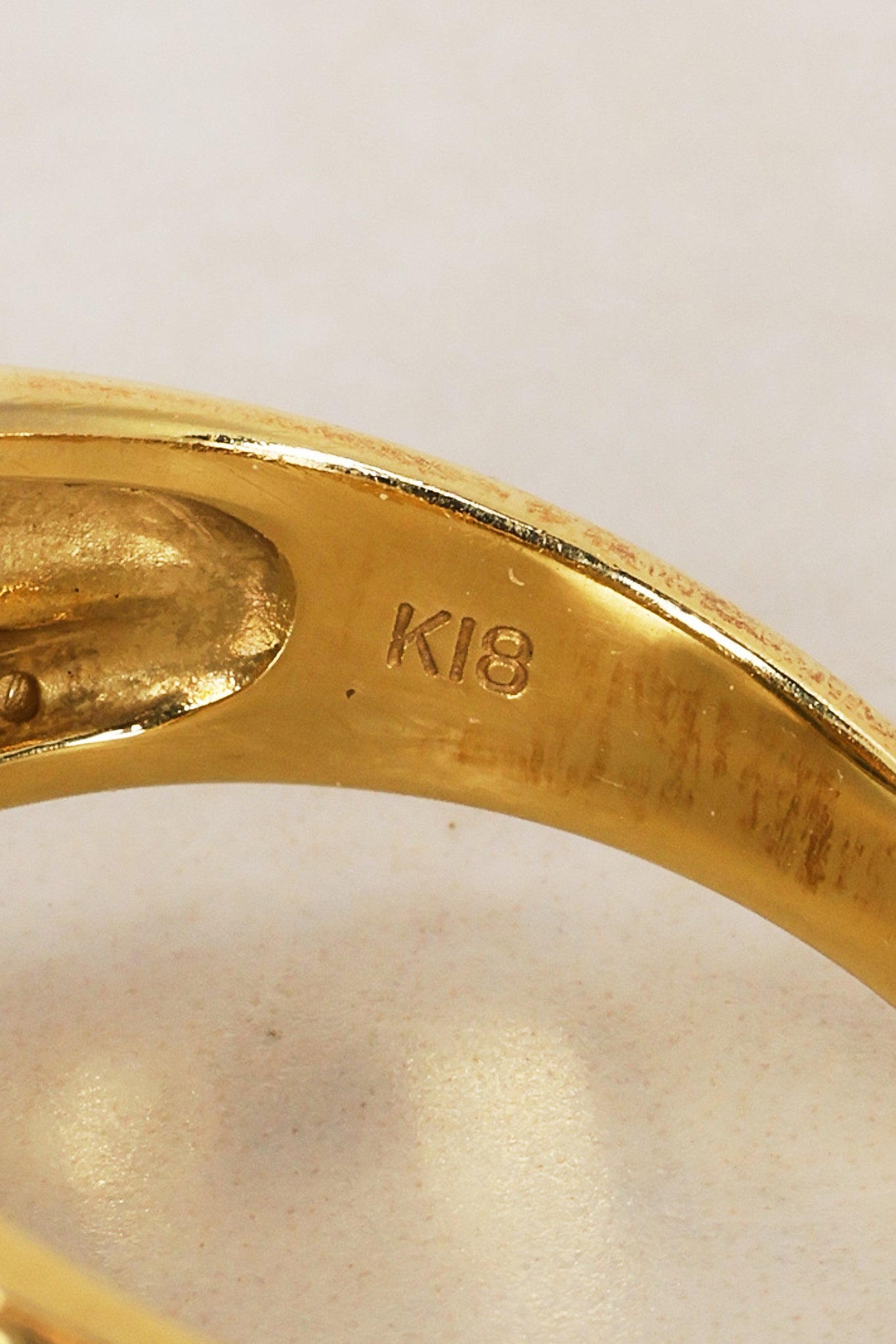 18K Yellow Gold Citrine and Diamond Ring, Size US 7.25