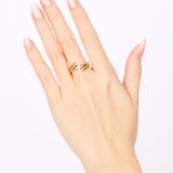 18K Yellow Gold Triple Diamond Woven Wrap Ring, Size US 6