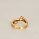 18K Yellow Gold Triple Diamond Woven Wrap Ring, Size US 6