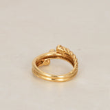 18K Yellow Gold Triple Diamond Woven Wrap Ring, Size US 6