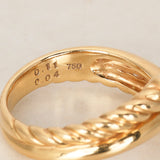 18K Yellow Gold Triple Diamond Woven Wrap Ring, Size US 6