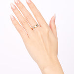 18K Yellow Gold and Pt900 Platinum Diamond Retro Ring, Size US 5.75