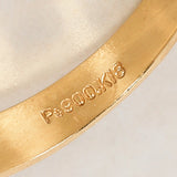 1980s - 1990s 18K Yellow Gold and Pt900 Platinum Diamond Retro Ring, Size US 5.75