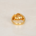 18K Yellow Gold Diamond Row Curve Ring, Size US 5