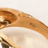 18K Yellow Gold Diamond Row Curve Ring, Size US 5