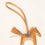 HERMES Rodeo PM Touch Bag Charm, Agneau Milo Lizard, Sesame, W Stamp, Rodeo PM