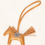 HERMES Rodeo PM Touch Bag Charm, Agneau Milo Lizard, Sesame, W Stamp, Rodeo PM