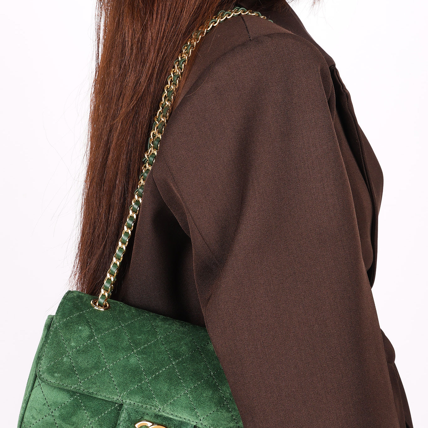 Chanel Green Suede Souplissimo Bag