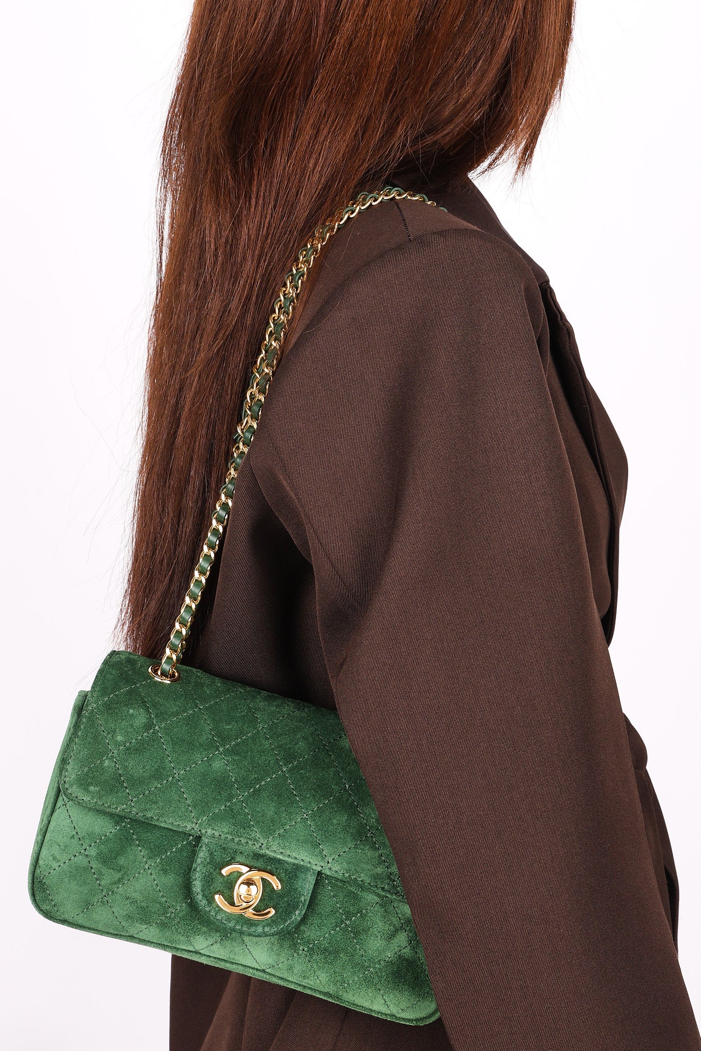 Chanel Green Suede Souplissimo Bag