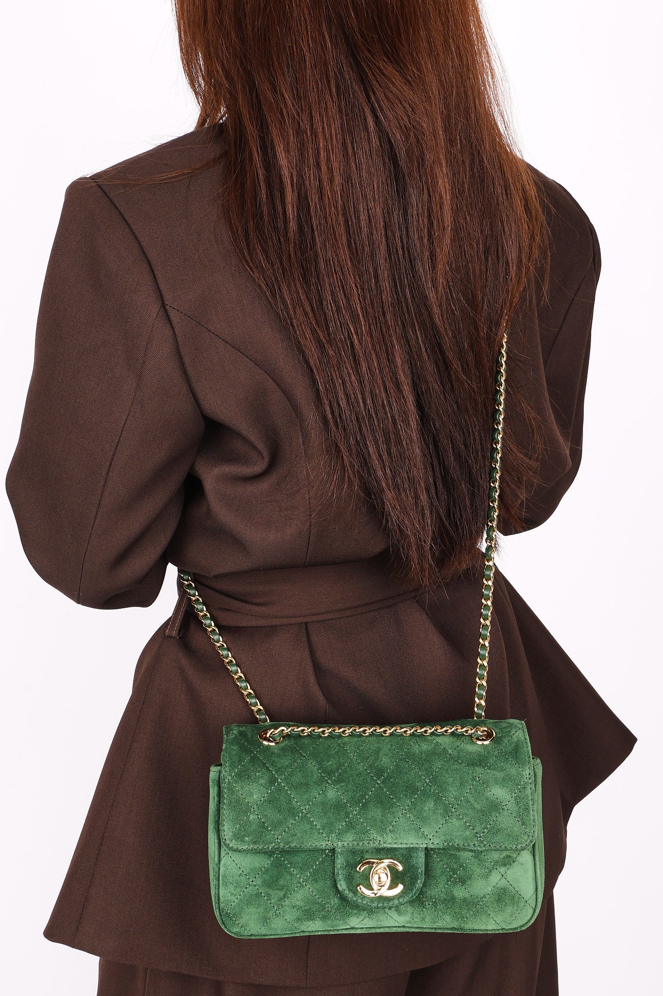 Chanel Green Suede Souplissimo Bag