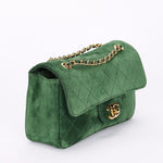 Chanel Mini Souplissimo Bag Green Suede GHW