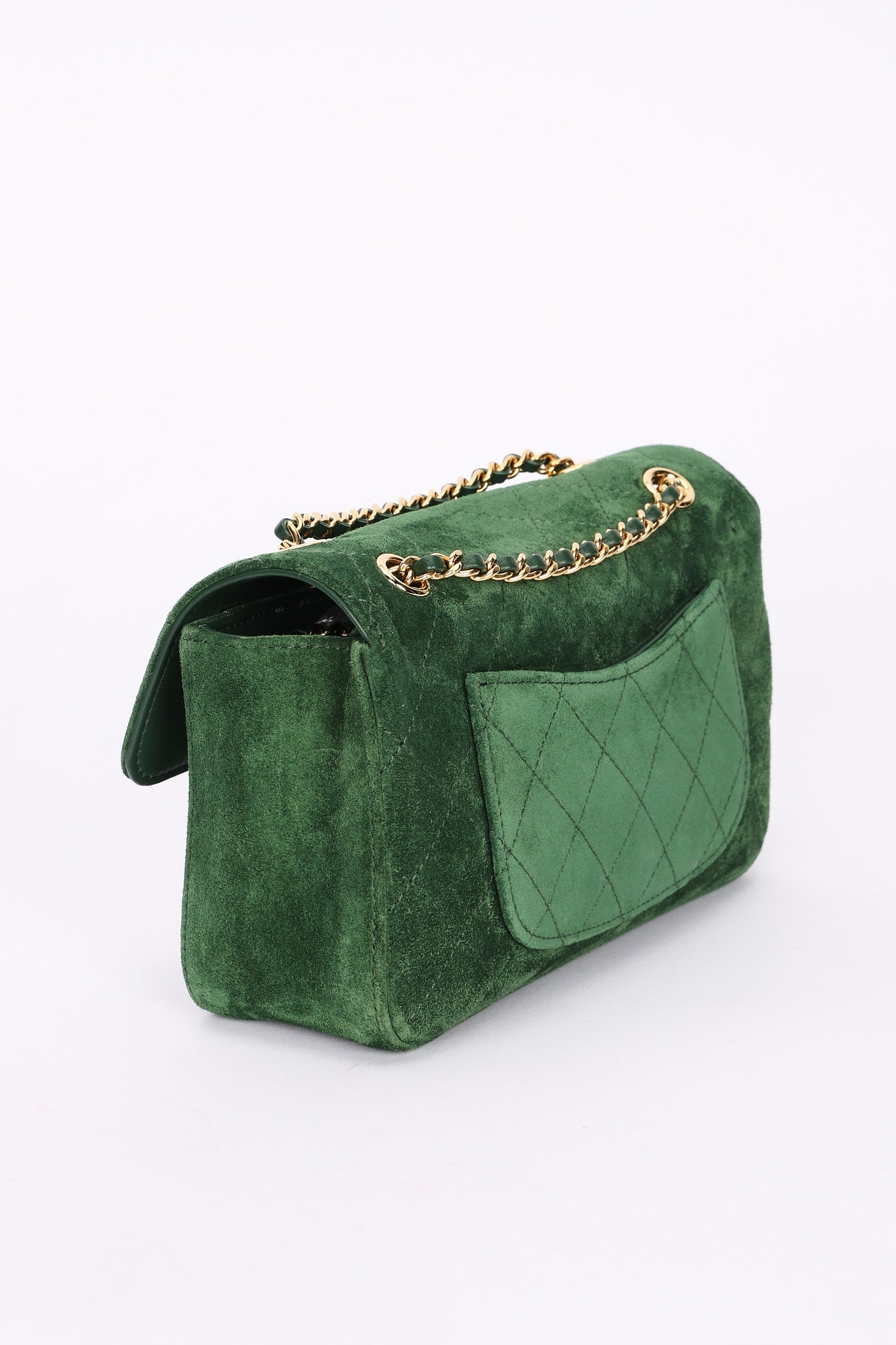 Chanel Mini Souplissimo Bag Green Suede GHW