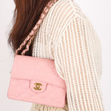 Ultra-Rare Chanel Mini Square Flap Sakura Pink Caviar 2004 24K GP