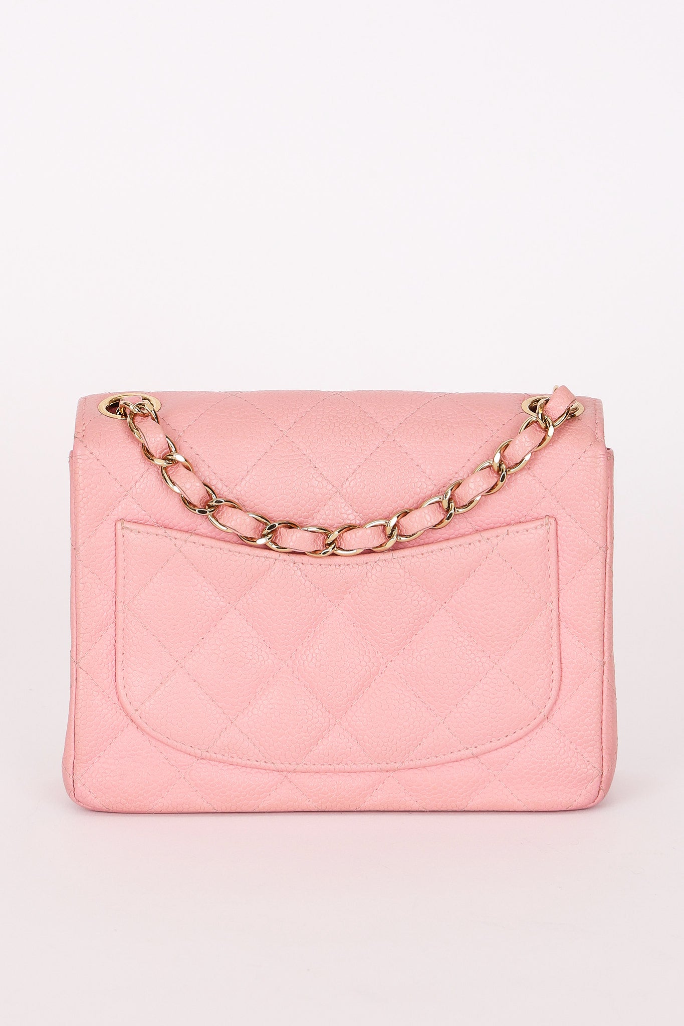 Chanel Mini Square Flap Pink Caviar 24K GP