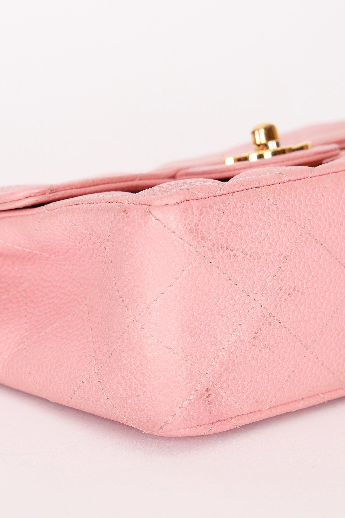 Chanel Mini Square Flap Pink Caviar 24K GP