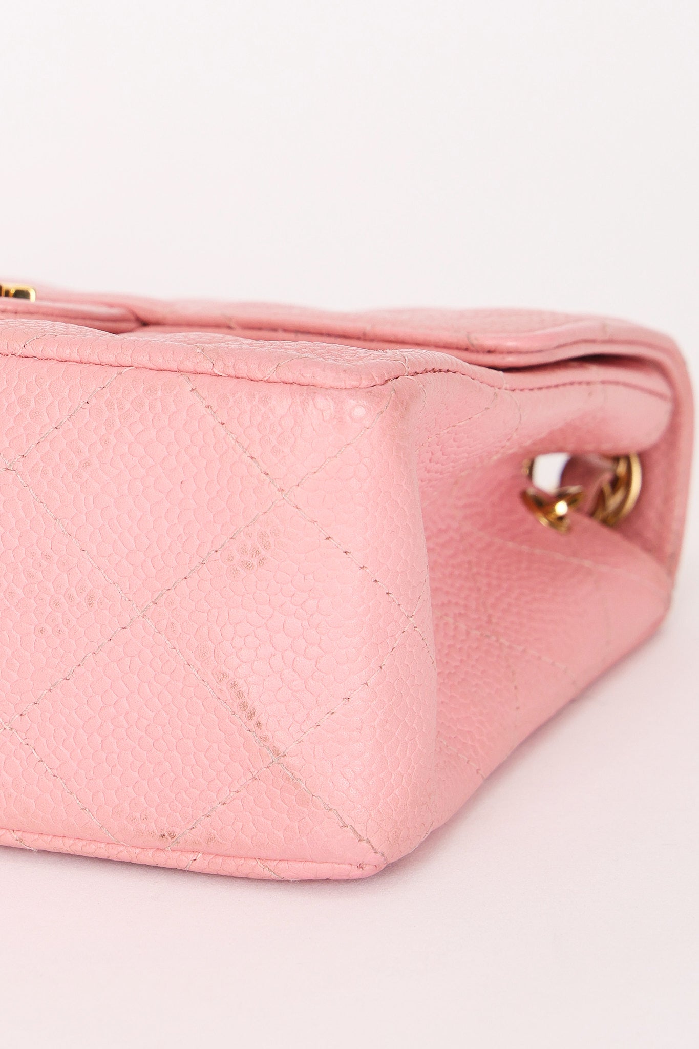 Chanel Mini Square Flap Pink Caviar 24K GP