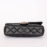 Chanel Medallion Coin Medium Single Flap Black Crinkled Calfskin MMHW