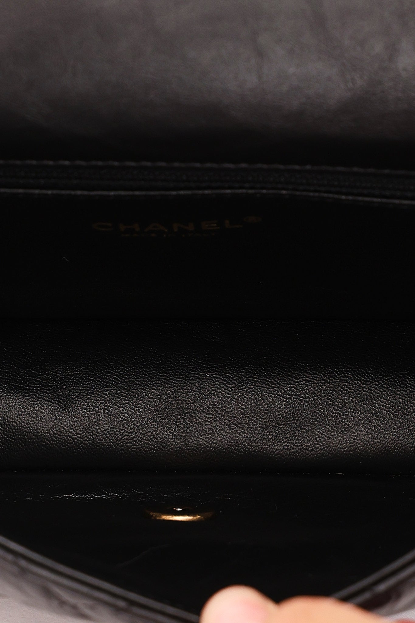 Chanel Medallion Coin Medium Single Flap Black Crinkled Calfskin MMHW