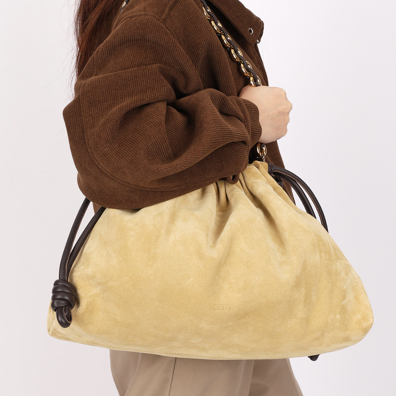 Loewe Large Flamenco Bag Suede