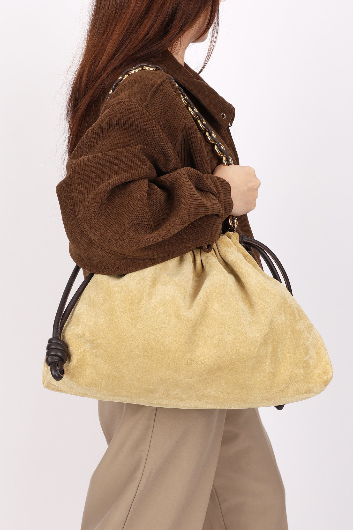 Loewe Large Flamenco Bag Suede