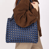 Limited Edition Bottega Veneta Medium Denim and Lambskin Intrecciato Andiamo Bag