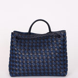 Limited Edition Bottega Veneta Medium Denim and Lambskin Intrecciato Andiamo Bag