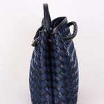 Limited Edition Bottega Veneta Medium Denim and Lambskin Intrecciato Andiamo Bag