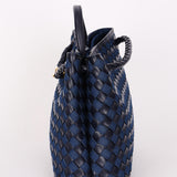 Limited Edition Bottega Veneta Medium Denim and Lambskin Intrecciato Andiamo Bag
