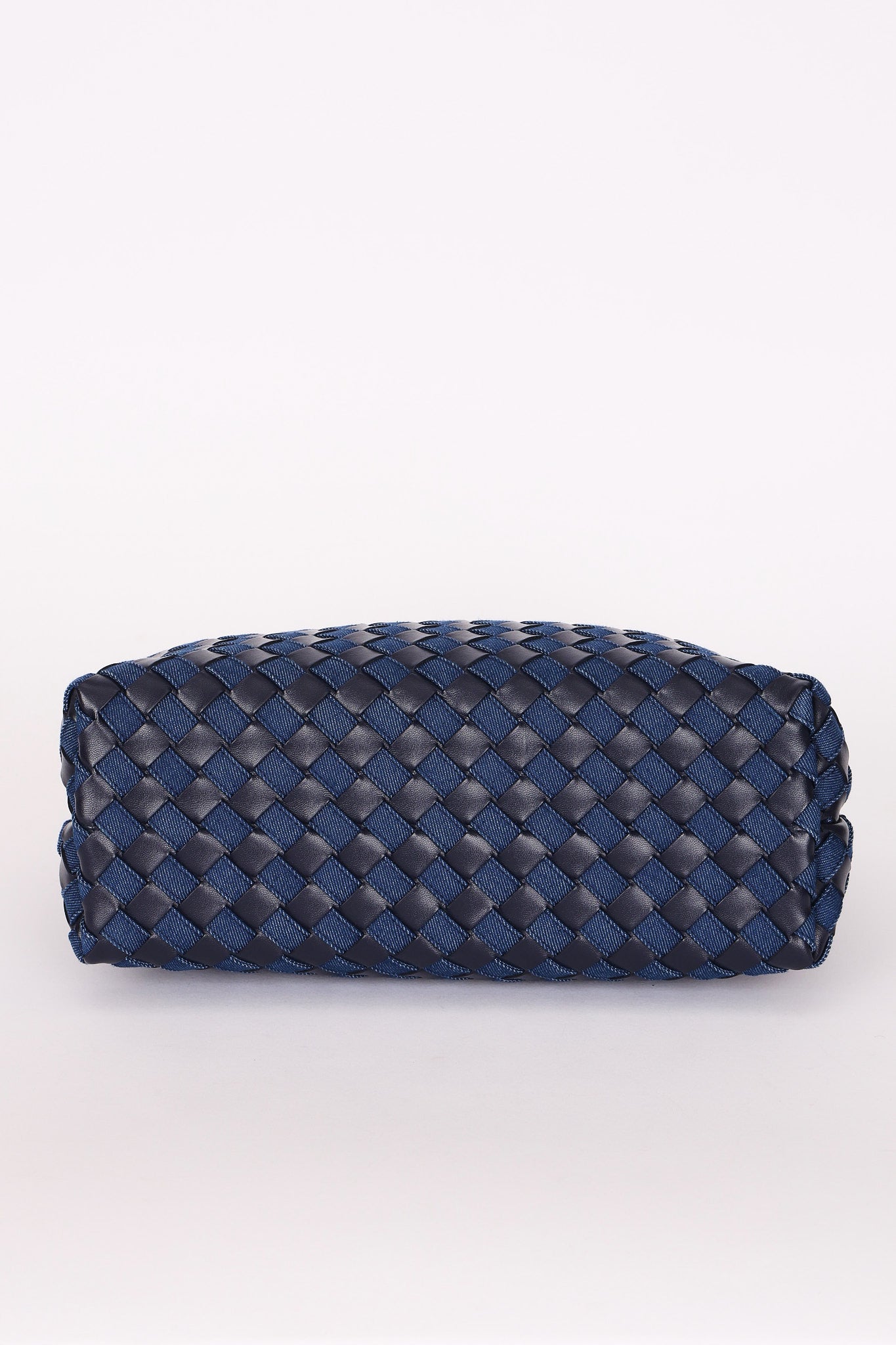 Limited Edition Bottega Veneta Medium Denim and Lambskin Intrecciato Andiamo Bag