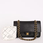 Chanel Medium Naked Classic Double Flap Black Caviar AGHW