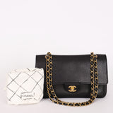 Chanel Medium Naked Classic Double Flap Black Caviar AGHW