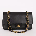 Chanel Medium Naked Classic Double Flap Black Caviar AGHW