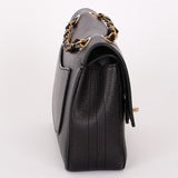 Chanel Medium Naked Classic Double Flap Black Caviar AGHW