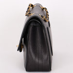 Chanel Medium Naked Classic Double Flap Black Caviar AGHW