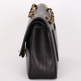 Chanel Medium Naked Classic Double Flap Black Caviar AGHW