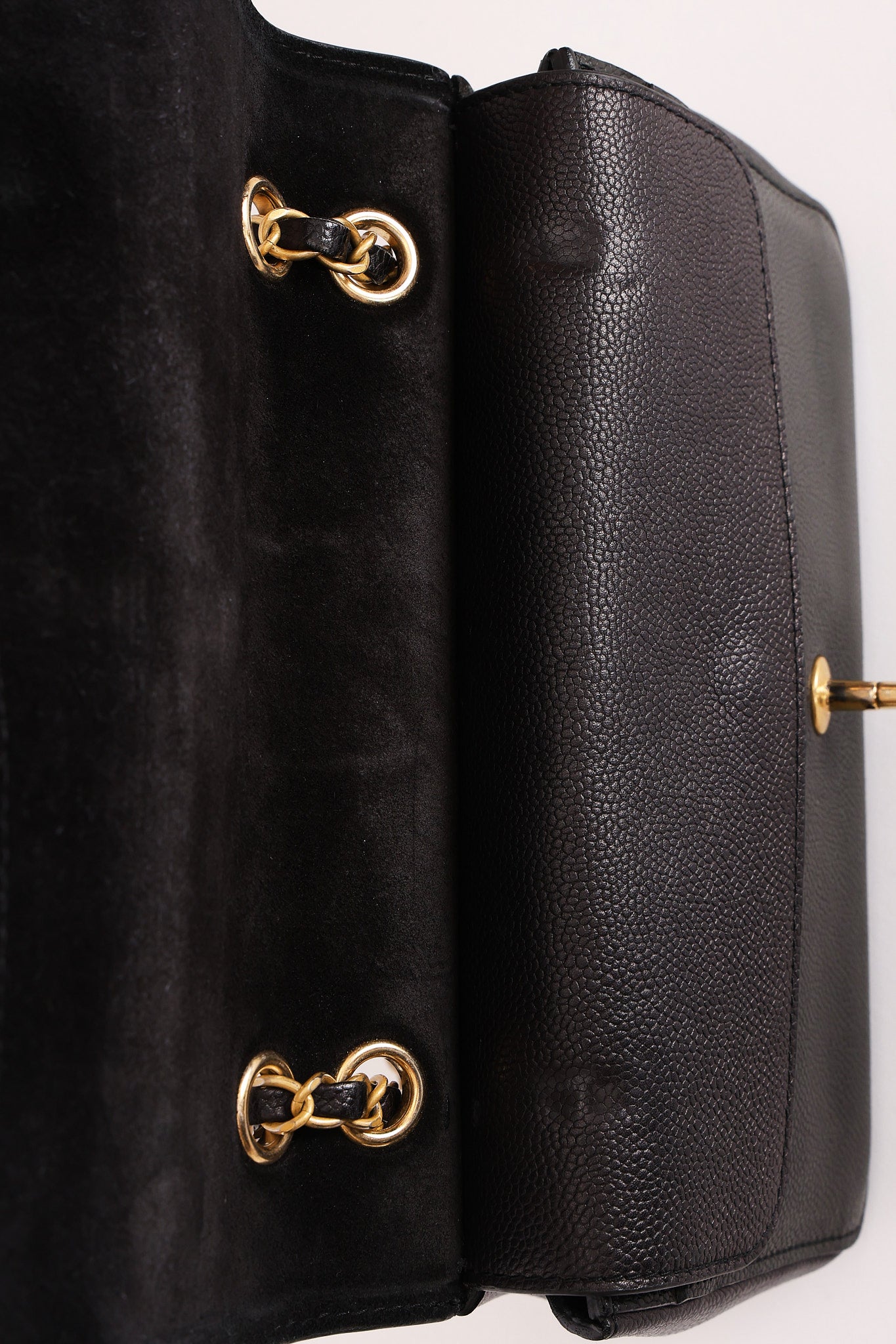 Chanel Medium Naked Classic Double Flap Black Caviar AGHW