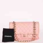 Chanel Medium Classic Double Flap Pink Iridescent Caviar GHW