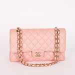 Chanel Medium Classic Double Flap Pink Iridescent Caviar GHW