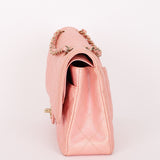 Chanel Medium Classic Double Flap Pink Iridescent Caviar GHW