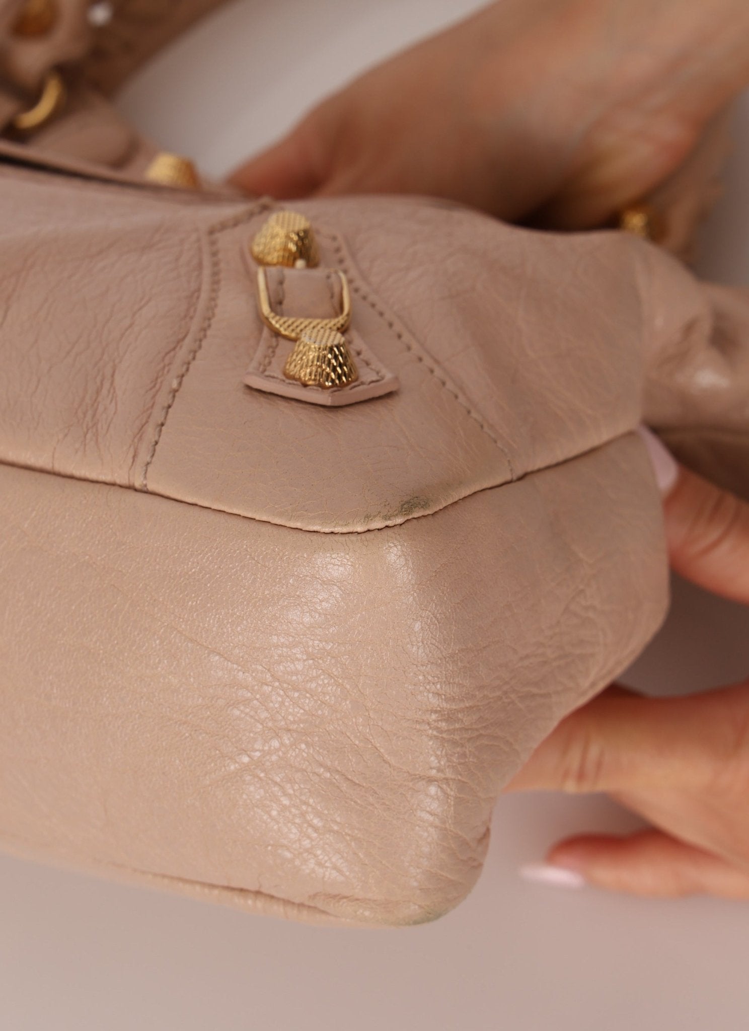 Balenciaga Beige Agneau Giant City 12 with Mirror - FashioNica
