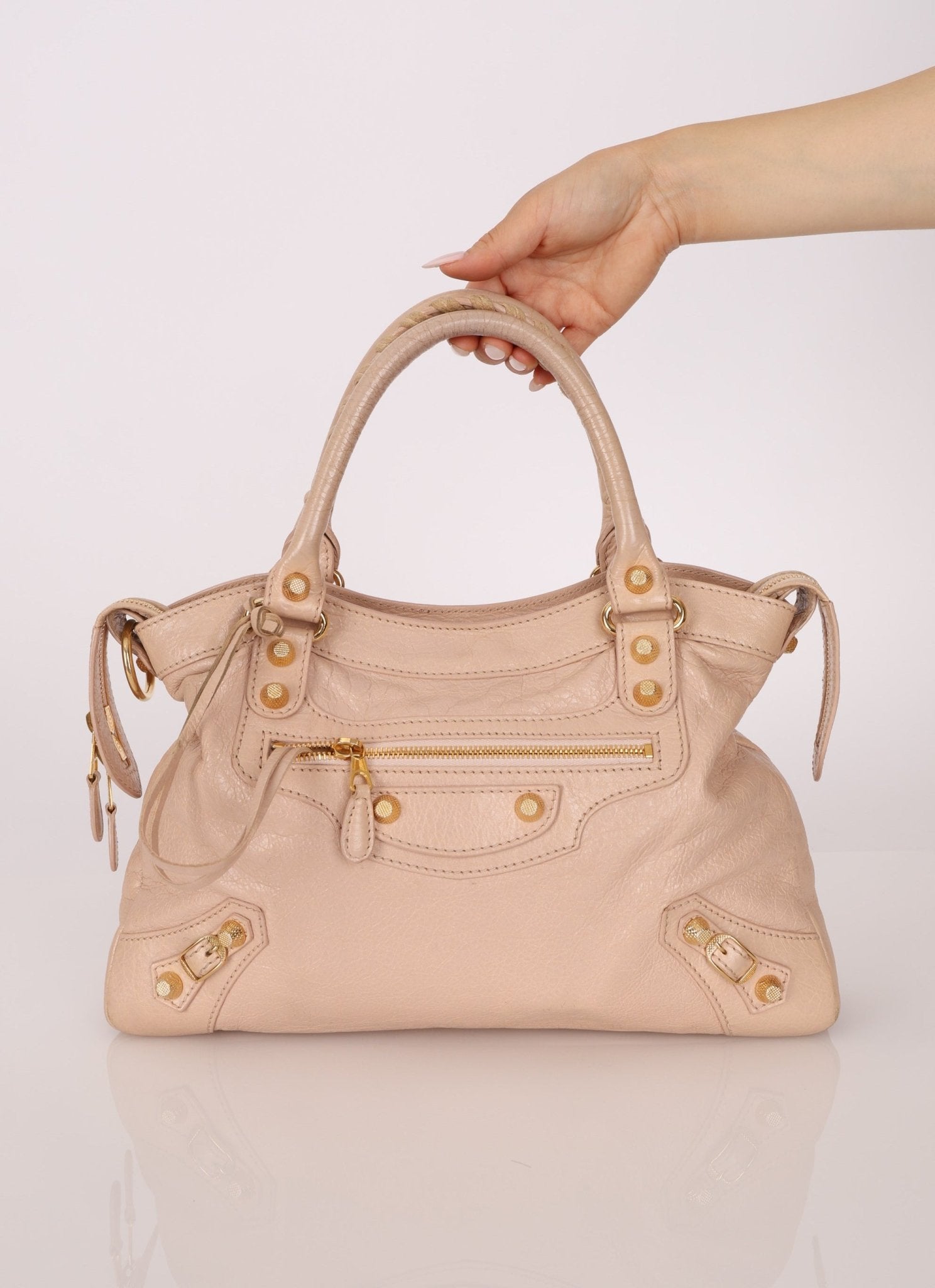 Balenciaga Beige Agneau Giant City 12 with Mirror - FashioNica