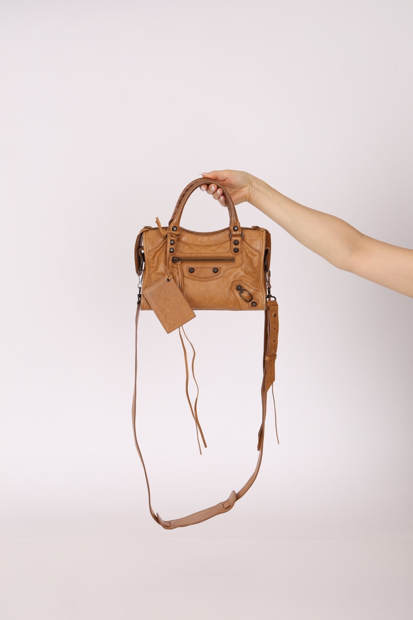 Balenciaga Camel Mini City Bag - FashioNica
