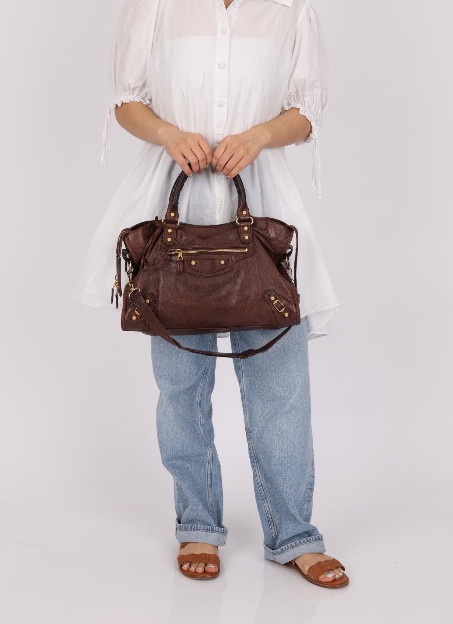 Balenciaga Chocolate City Bag with Mirror - FashioNica