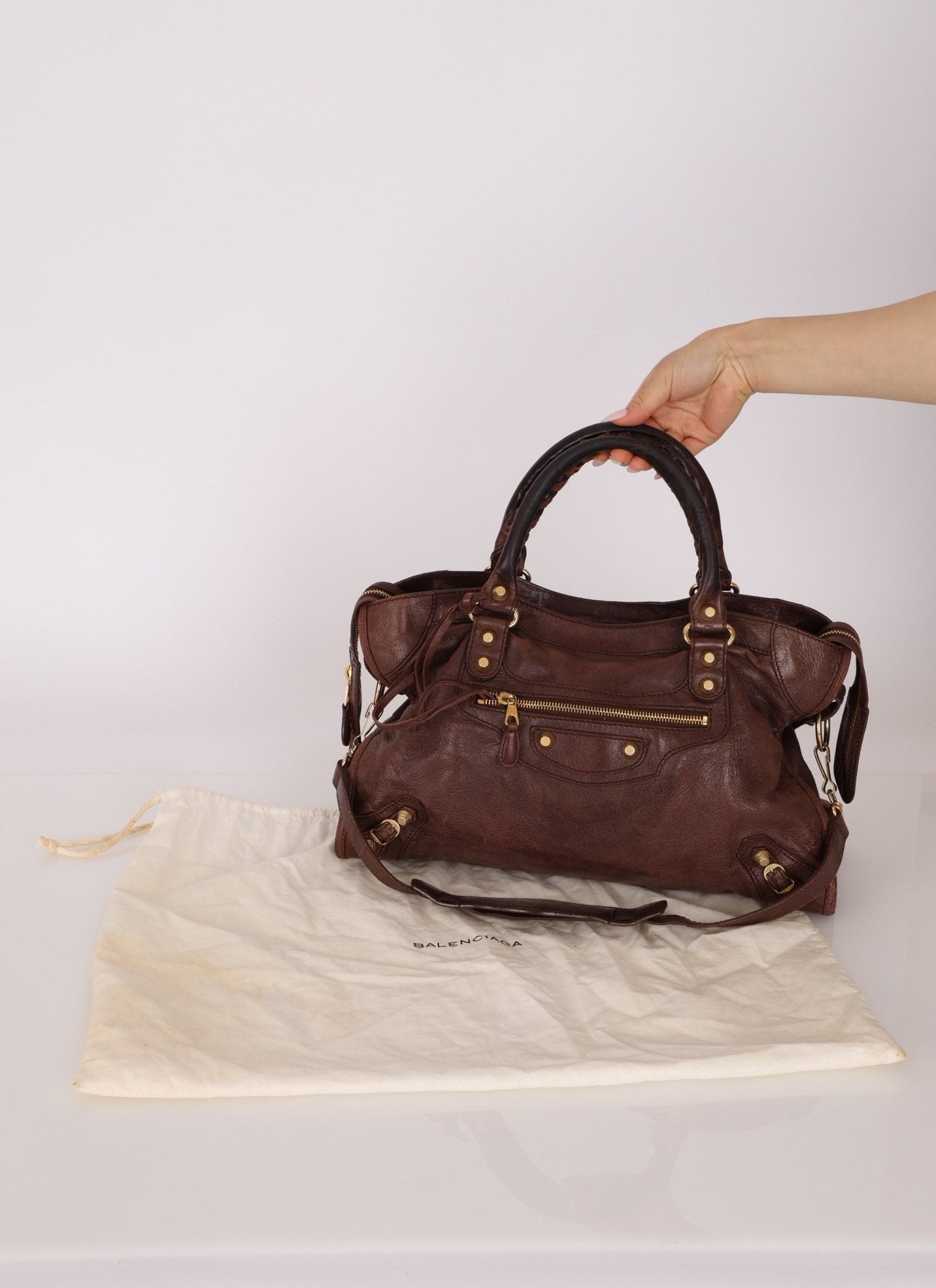 Balenciaga Chocolate City Bag with Mirror - FashioNica