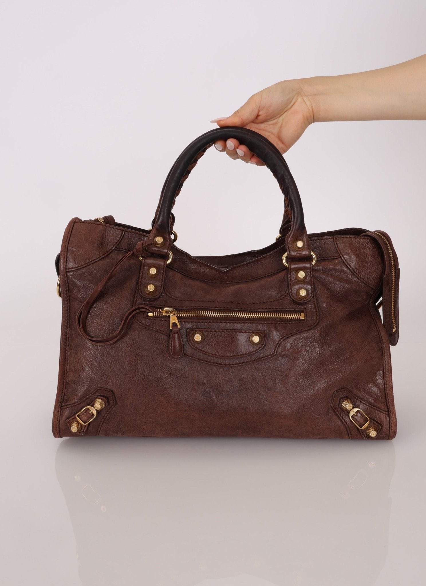 Balenciaga Chocolate City Bag with Mirror - FashioNica