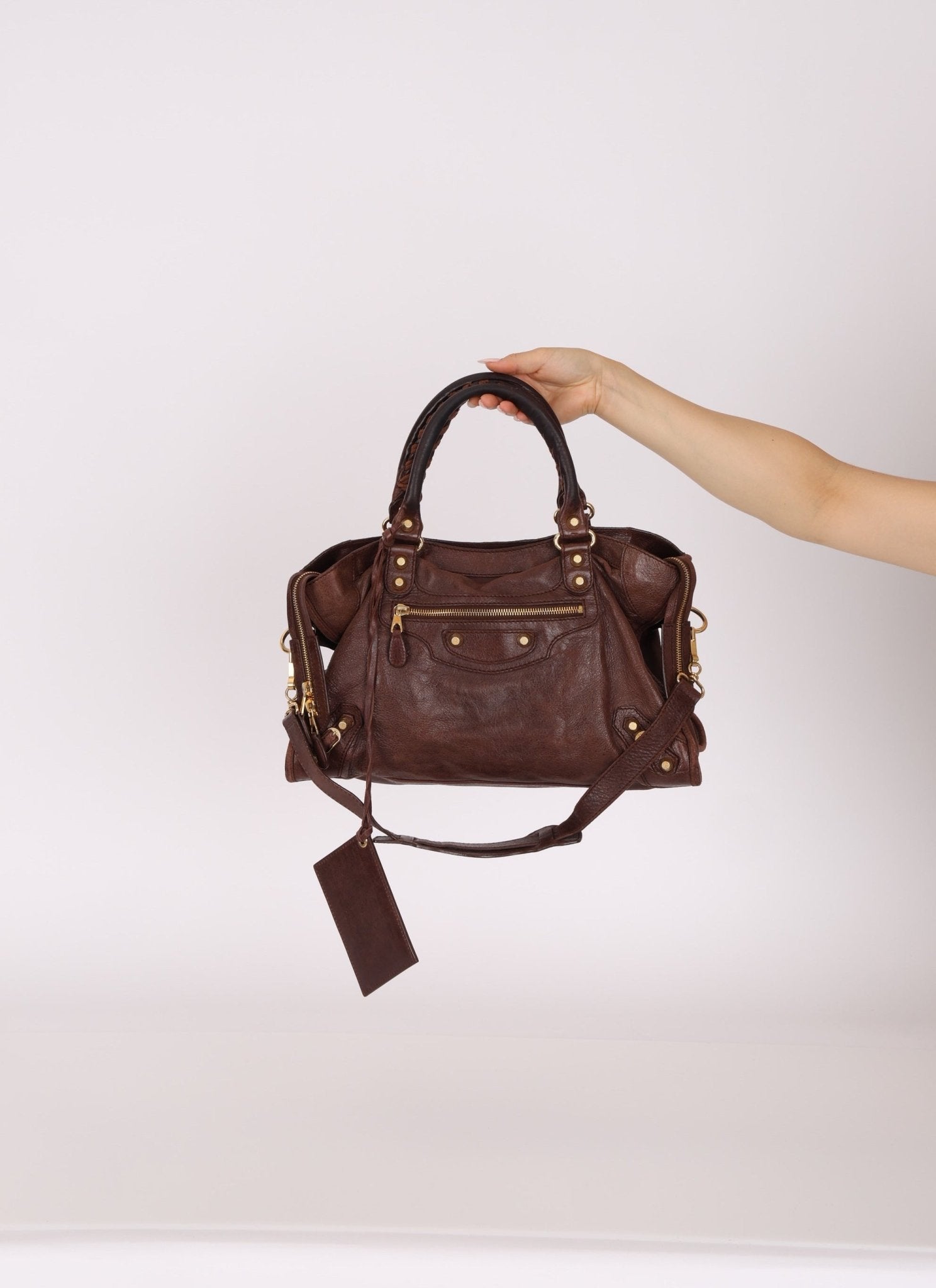 Balenciaga Chocolate City Bag with Mirror - FashioNica