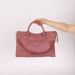 Balenciaga Giant 12 Pink City Bag with Mirror - FashioNica